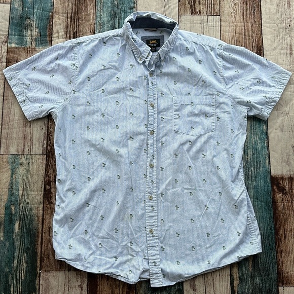Mens Lee large short sleeve buttondown pit 23 - Picture 1 of 4